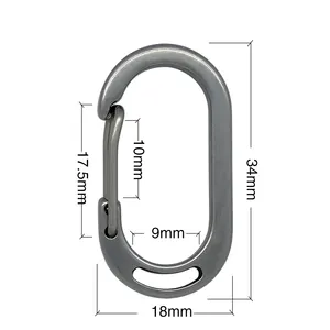 Kingtop brand small Carabiner Clip stainless shape Steel hook Carabiners key holder oval Safety Carabiner