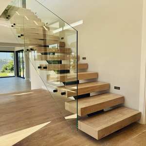 Gradini in Legno Flottante Spessi 50-100mm, Gradini in Legno di Quercia, Scale in Legno Moderne e di Lusso per Interni - Product Image 6