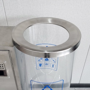 30 Gallon Indoor 2 Compartiment Acryl Prullenbak Transparante Recycling <span class=keywords><strong>Bin</strong></span> Met Asbak/Batterij Voor Luchthaven Vuilnisbak - Product Image 4