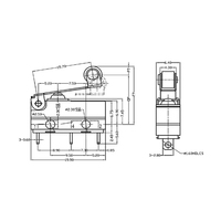 Micro-interrupteur mécanique momentané miniature étanche à levier à rouleau DC 6A 250V T125 5E4 pour applications électroménagères