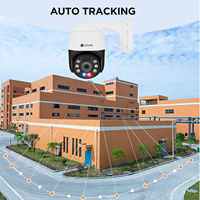 Caméra IP PTZ 6MP à suivi automatique avec dissuasion active, double éclairage et alarme sonore, audio bidirectionnel et carte TF jusqu'à 512 Go