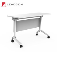 LEADCOM LS-703 Mobilier de bureau : Table de conférence mobile à plateau relevable, empilable et reconfigurable en acier pour bureau