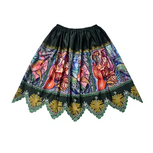 2023 Beautiful Floral Printed 100% Polyester Fabric Island Style Hawaiian Print Skirt For Women