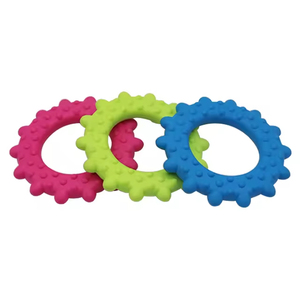 Jouets à mâcher pour chiens en caoutchouc TPR, design tendance, résistants aux morsures, en forme de cercle, interactifs, pour nettoyer les dents, entraînement pour animaux de compagnie, vente en gros - Product Image 1