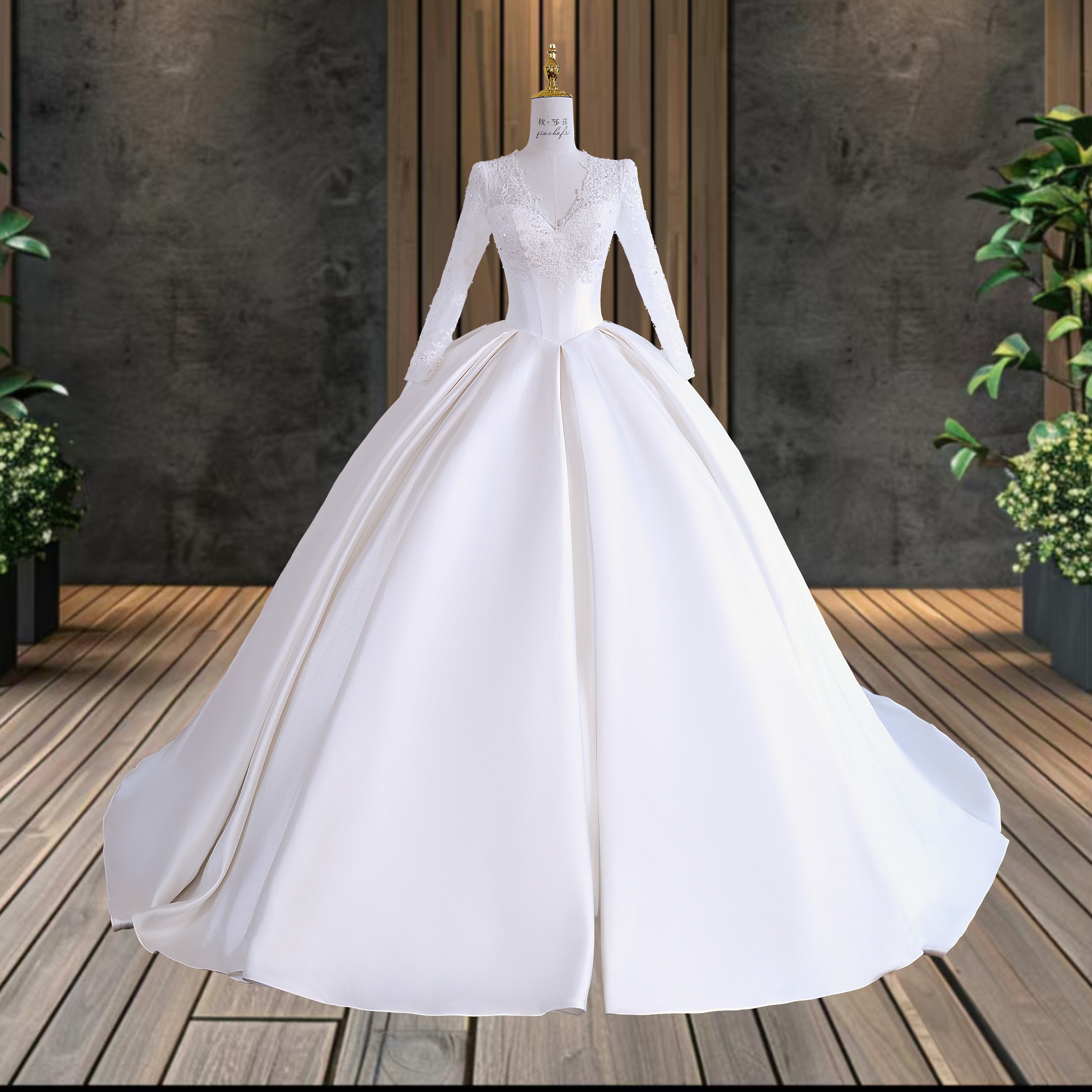 slim fit dress slacks Plus Size Sequin Wedding Dress Feilin main image 0
