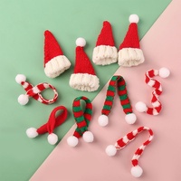 Écharpe et bonnet de Noël miniatures transfrontalières en tricot, accessoire ours en peluche, décoration de bouteille de vin, cadeau en gros L078 Chine