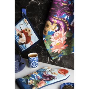 Asciugamano da Cucina Excelsa in Cotone 50x70 Cm con Stampa Drago Giapponese, Design Animale Multicolore - Product Image 4