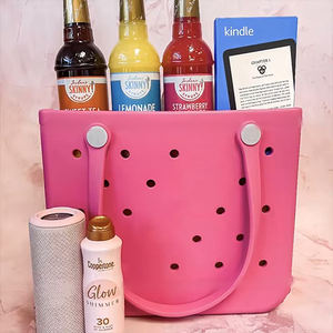 กระเป๋าถือสะพายไหล่แฟชั่นผู้หญิง<span class=keywords><strong>ขาย</strong></span>ส่งแบบกำหนดโลโก้เอง กระเป๋าช้อปปิ้งกันน้ำ กระเป๋าชายหาดซิลิโคน EVA สำหรับฤดูร้อน - Product Image 1