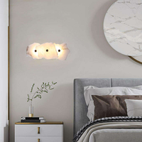 Lampe murale LED en pierre d'albâtre naturelle de luxe, décoration moderne nordique pour la maison, hôtel, chambre à coucher, salon