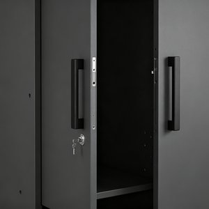 <span class=keywords><strong>Armoire</strong></span> de chambre à coucher de luxe noire mate, prête à assembler (RTA), avec tiroirs et tringle de suspension, fabrication OEM/ODM sur mesure - Product Image 5