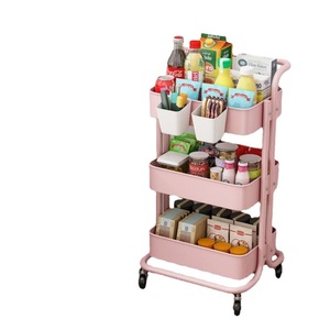 Carrito de almacenamiento de 3 niveles con ruedas para organización y almacenamiento en la cocina, dormitorio y sala de estar - Product Image 5