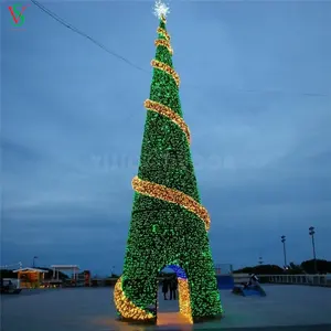 批发Led光纤圣诞树花环照明，用于广场商城装饰
