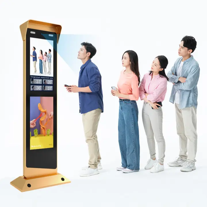 Ai de la temperatura al aire libre quiosco interactivo de TV Digital Signage y muestra publicidad jugadores con cara de