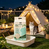 Litière pour chat en amidon de maïs, tofu et manioc, agglomération rapide, faible poussière, contrôle des odeurs, biodégradable, OEM, vente en gros, produits pour animaux de compagnie