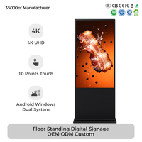 Kiosco Digital Vertical con Pantalla Táctil para Publicidad, Señalización Digital, con Logotipo Personalizado, 4K UHD, 43, 50, 55, 65 Pulgadas, para Interiores