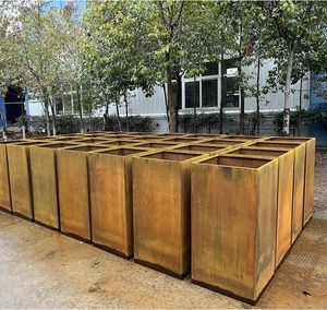 Vente en gros Jardinières d'art extérieur pour décoration <span class=keywords><strong>de</strong></span> <span class=keywords><strong>jardin</strong></span> Grands pots <span class=keywords><strong>de</strong></span> fleurs en acier corten - Product Image 6