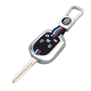 Funda de aleación de zinc para llave de coche para <span class=keywords><strong>Ford</strong></span> Expedition Flex Explorer Taurus <span class=keywords><strong>Lincoln</strong></span> MKZ <span class=keywords><strong>Navigator</strong></span> 5 botones Protector - Product Image 1