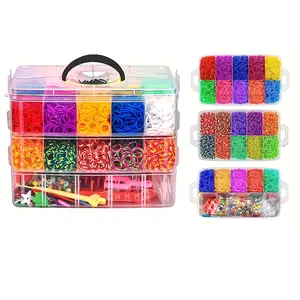 Bracelet Making SetRainbow Rubber Bands Kit for Boy Girl Weaving DIY Craft Gift Set 3 floors