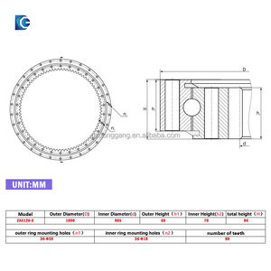 Опорно-поворотное устройство (ОПУ) для экскаватора <span class=keywords><strong>Hitachi</strong></span> ZX120-6, новый, бренд GZDG, гарантия 1 год - Product Image 2