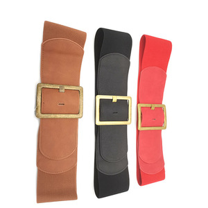 Venta al por mayor de las señoras de cintura alta de charol ancho de moda hebilla de las mujeres cinturón para el vestido - Product Image 5