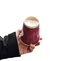 8oz 12oz 16oz Individuell Geprägte Doppelwandige Papierbecher für Heiße Getränke mit Plastikdeckel