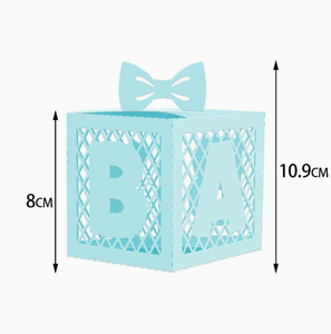 DAMAI Cube décoratif creux en papier pour révélation du sexe du bébé, bleu rose, durable, pour décoration de fête en extérieur, anniversaire d'enfant - Product Image 5