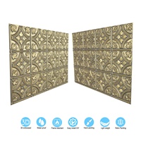 Plaques de plafond carrées décoratives 24"x18" en PVC gaufré, imperméables, ignifuges classe A, couleur or antique, grille de plafond LASTDECOR PLB10