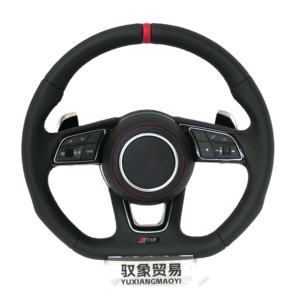 Volante personalizzato in pelle da corsa per <span class=keywords><strong>Audi</strong></span> A/S/serie traforata linea rossa B8 A5 <span class=keywords><strong>A6</strong></span> <span class=keywords><strong>C6</strong></span> C7 A7 A8 RS3 RS4 RS5 S3 S4 S4 S5 B9 Q3 - Product Image 1
