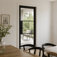 Porte en verre et acier moderne, cadre en métal noir, porte en verre trempé, fournisseur direct d'usine, vente chaude