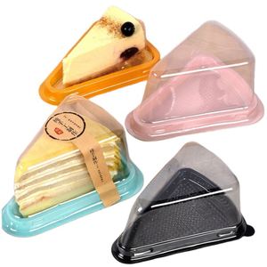 Triangle Slice Cheese Cupcake Cases Cake Slice <b>Container</b> Triangular Cut Cake Blister Packaging Box Mousse Pastry <b>Plastic</b> <b>Food</b> - Product Image 2