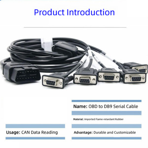 Cable de Extensión OBDII Multipuerto con <span class=keywords><strong>Precio</strong></span> de Fábrica, Par Trenzado Blindado, Adaptador Serial de Grado Industrial para Camiones, Vehículos de 12-24V - Product Image 2