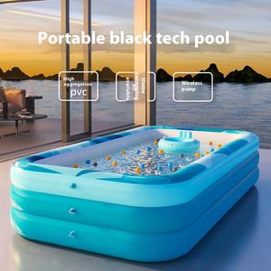 Piscina Inflable Rectangular de PVC para Niños, 2.5mm de Grosor, Plegable y Autoinflable con Kits de Reparación - Product Image 5