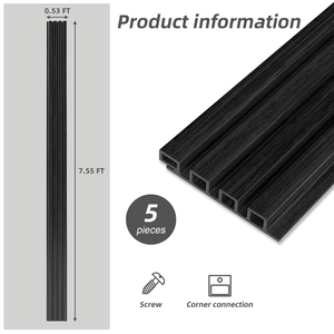 WPC Panel Factory Price <strong>Wall</strong> Panel Outdoor WPC 3D Decorative Paneling Fluted Design for Garden Backyard Exterior <strong>Wall</strong> <strong>Covering</strong> - Product Image 2