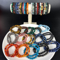 Cristal de Guérison Spirituelle Yooperlite Lapis Lazuli Quartz Obsidienne Quartz Tourmaline 8MM Bracelet Pour Cadeau