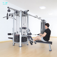 Machine d'entraînement multi-stations professionnelle en acier inoxydable à 5 postes pour usage commercial, équipement de musculation unisexe