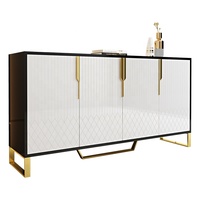 Buffet de salon moderne de luxe en bois blanc avec construction en bois massif