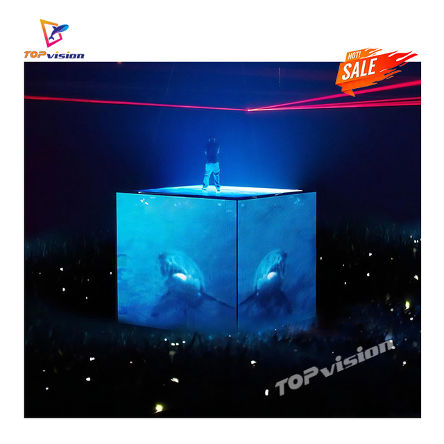 TOPvision P5 Creative Cube Creative Wifi Customized Hd Effects Cube Screen 3d Smart Video Advertising Magic P5mm 5-faces Outd...