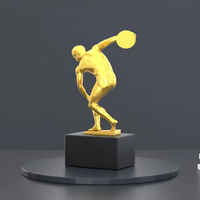 Statue d'homme sportif personnalisée en métal plaqué or/argent Conception 3D pour l'événement Souvenirs de récipiendaire de récompenses Produit artisanal en métal de qualité supérieure