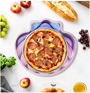 Nouveauté Assiette en bois de caoutchouc Fruits de l'océan Assiettes à dîner en bois massif Collations Desserts Plateaux de <span class=keywords><strong>service</strong></span> alimentaire - Product Image 5