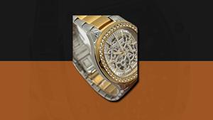 Reloj esqueleto mecánico de dos colores de gama alta, esfera de cristal de zafiro, caja de acero inoxidable, cierre de mariposa resistente al agua de 50bar - Product Image 3