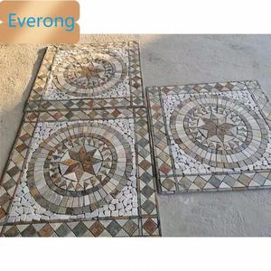 Mosaico redondo de pizarra natural, medallones de piedra de pizarra, diámetro de azulejo, 100cm, 150cm, tamaños personalizados - Product Image 3