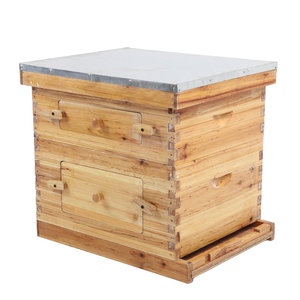 Nouveau Kit de démarrage pour ruche Langstroth 20 cadres, en bois de cèdre enduit de cire d'abeille, avec 1 ruche profonde et 1 ruche moyenne, et fenêtres transparentes en acrylique - Product Image 1