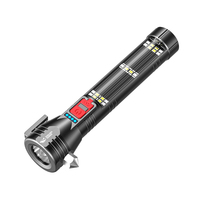 Lampe torche tactique avec lumière solaire, lampe torche LED rechargeable, brise-vitre, modes d'éclairage multiples, outil d'urgence en plein air