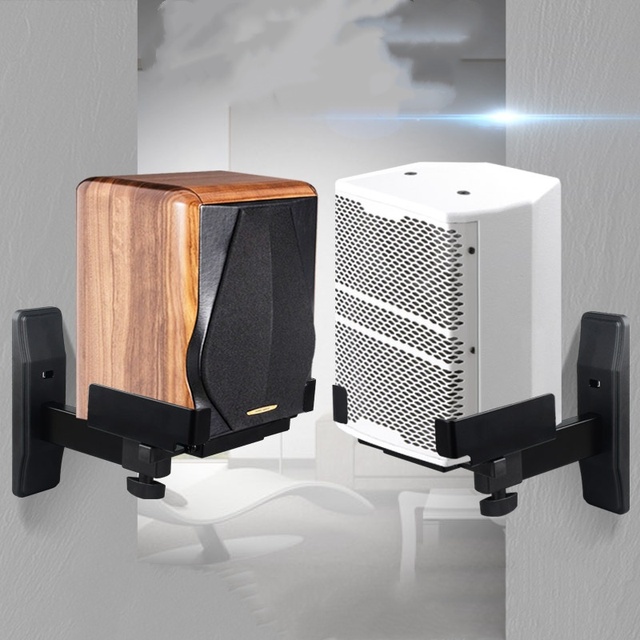 Adjustable Surround Monitor HIFI Speaker Wall Mount Bracket Audio Shelf