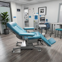 Chaise médicale mobile électrique LTSH23 pour dialyse et prélèvement sanguin, chaise d'infusion hospitalière avec balance intégrée