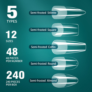 <span class=keywords><strong>Faux</strong></span> Ongles Souples Gel X – Formes Variées : Cercueil, Stiletto, Rond, Carré – Capsules de Rallongement Complètes French Manucure à Coller - Product Image 6