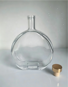 Botella de Vidrio Transparente Redonda de 700 ml para Licor, Botella Vacía de Vidrio Flint para Brandy, Whisky, <span class=keywords><strong>Vodka</strong></span>, con Logotipo y Tapa Personalizables - Product Image 5