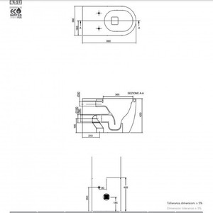 Scarabeo Moon Ensemble de toilette monobloc pour salle de bain Matériau UF Toilette portable à double chasse allongée et carrée - Product Image 3