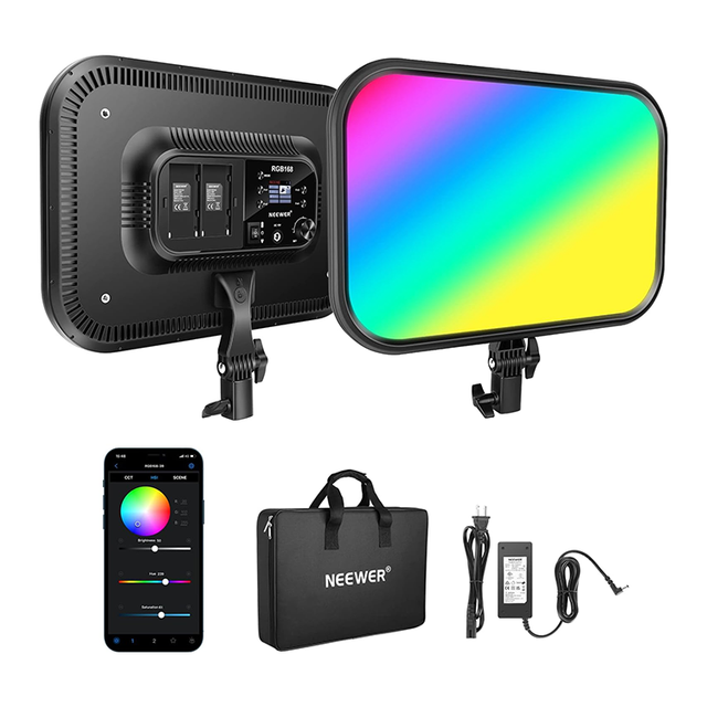 NEEWER 18.3 Inch 360 Full Color RGB LED Video Light Panel with APP Control for Game YouTube Zoom Photographye Zoom P