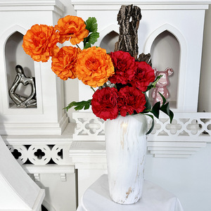 Fleurs artificielles en soie Queyiyi, lotus à 4 têtes, décoration murale ronde pour mariage, décoration de la maison - Product Image 4